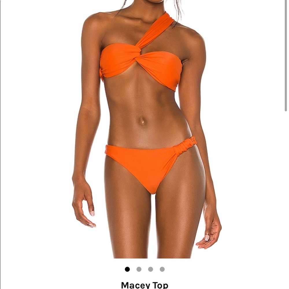 Orange One-Shoulder Twist Bikini Set